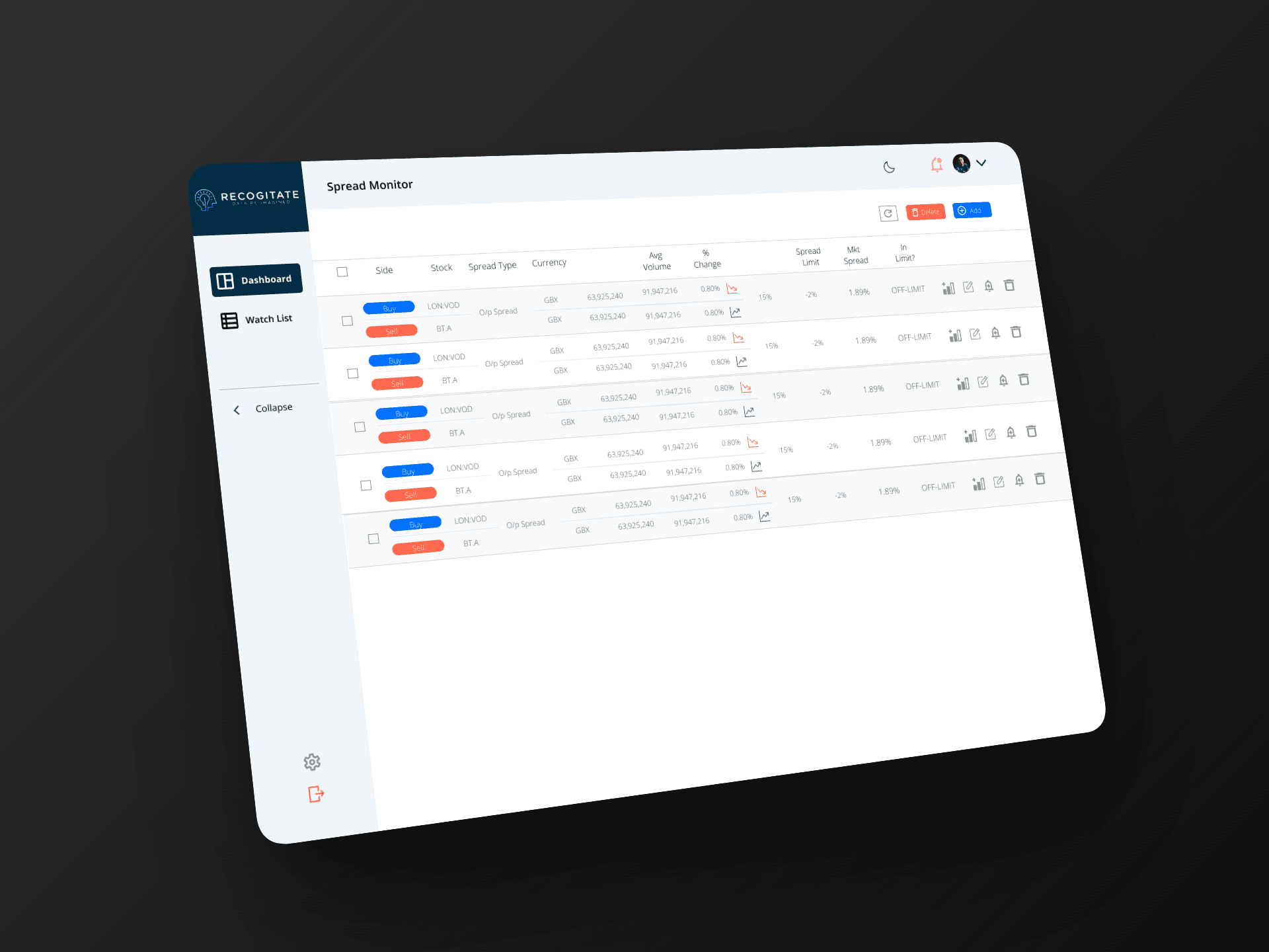 Spread Monitor screenshot 2